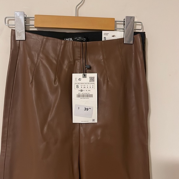 Zara Faux Leather Hi-Rise Leggings - Picture 2 of 5